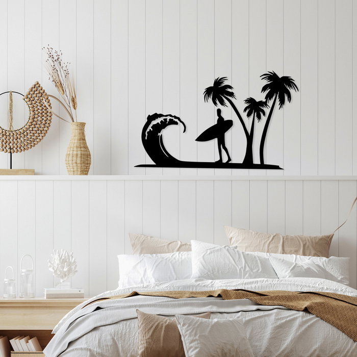 Wallity Surfer Accesorio de Pared de Metal Negro Wallity Surfer Accesorio de Pared de Metal Negro